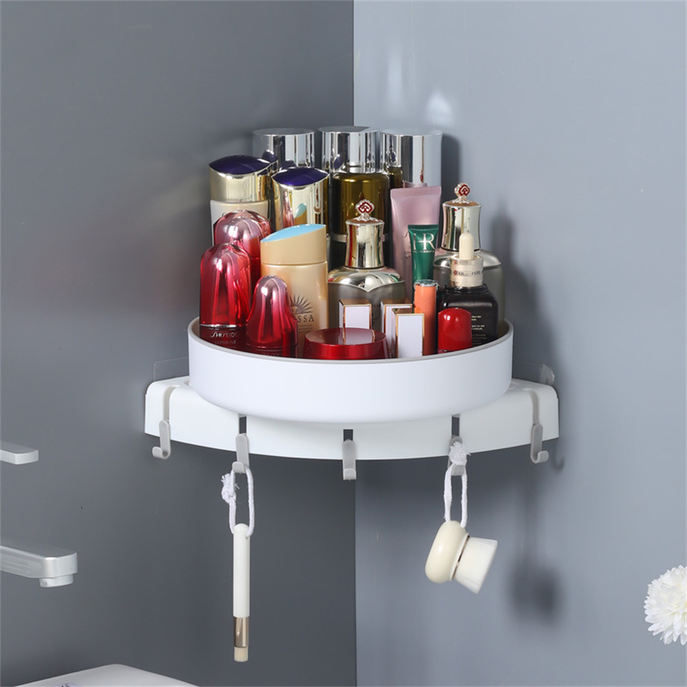Estante giratorio de 360 ° para baño, esquinero de almacenamiento colgante, para pared, cocina, condimentos