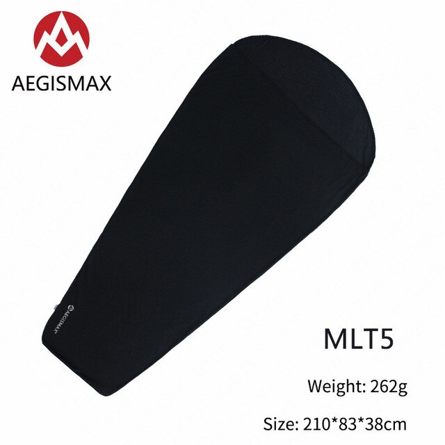 Aegismax camping sovepose liner kuvert mumie udendørs camping bærbar enkeltseng sovepose liner lås temperatur: Mlt 5