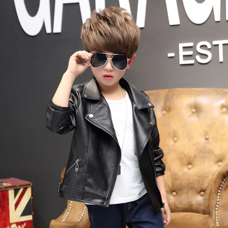 Primavera abbigliamento per bambini ragazze pu giacca cappotto abbigliamento giacca per bambini ragazze ragazzi colletto classico cerniera cappotto in pelle abbigliamento