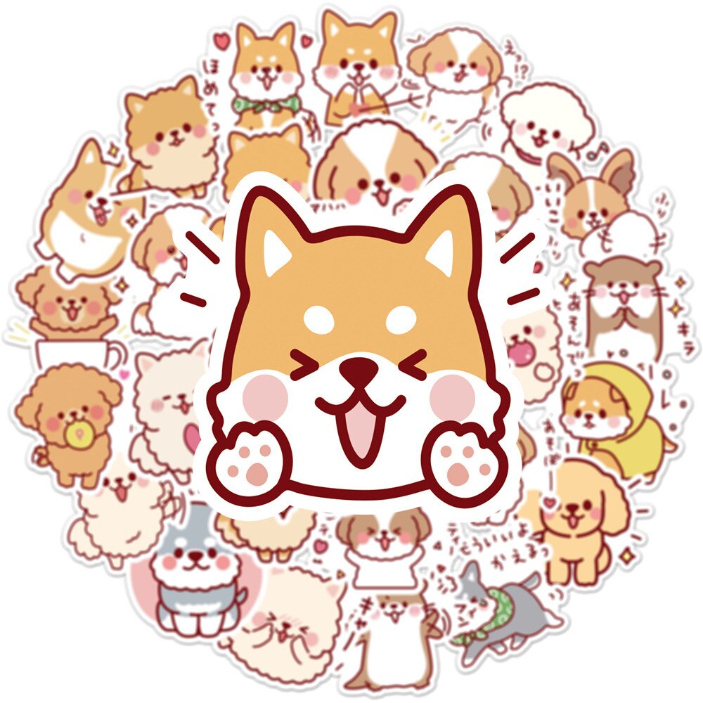 10/50pcs/set Kawaii Fluffy Dog PVC Waterproof Stickers Cute Scrapbooking DIY Journaling Diary Stationery Sticker Decor