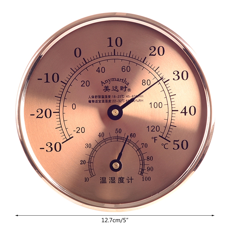Round Thermometer Indoor Outdoor Large Wall Thermometer and Hygrometer,See The Temperature and Humidity of The Day