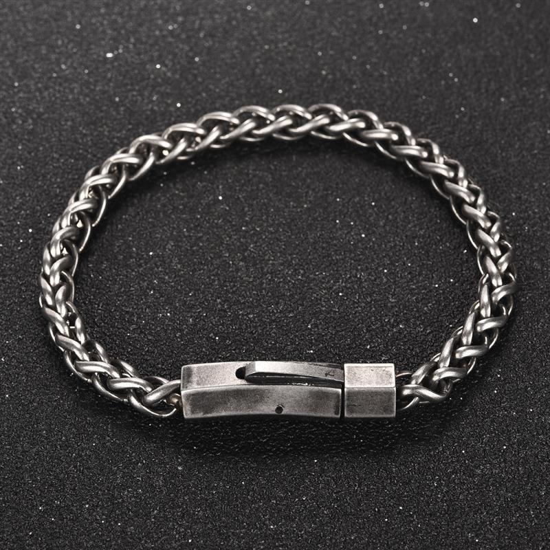 Vingtage Stainless Steel Chain Bracelet for Men Unique Punk Hiphop Male Bracelet Mens Jewelry Accessories Party