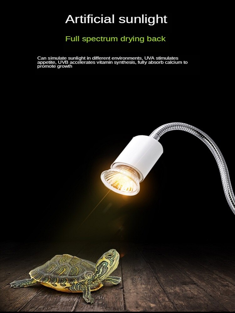Tortoise Tanning Lamp Full Spectrum Sun Lamp Uvb Turtle Tank with Uva Heating Calcium Bulb Climbing Pet Back Photo Three In One