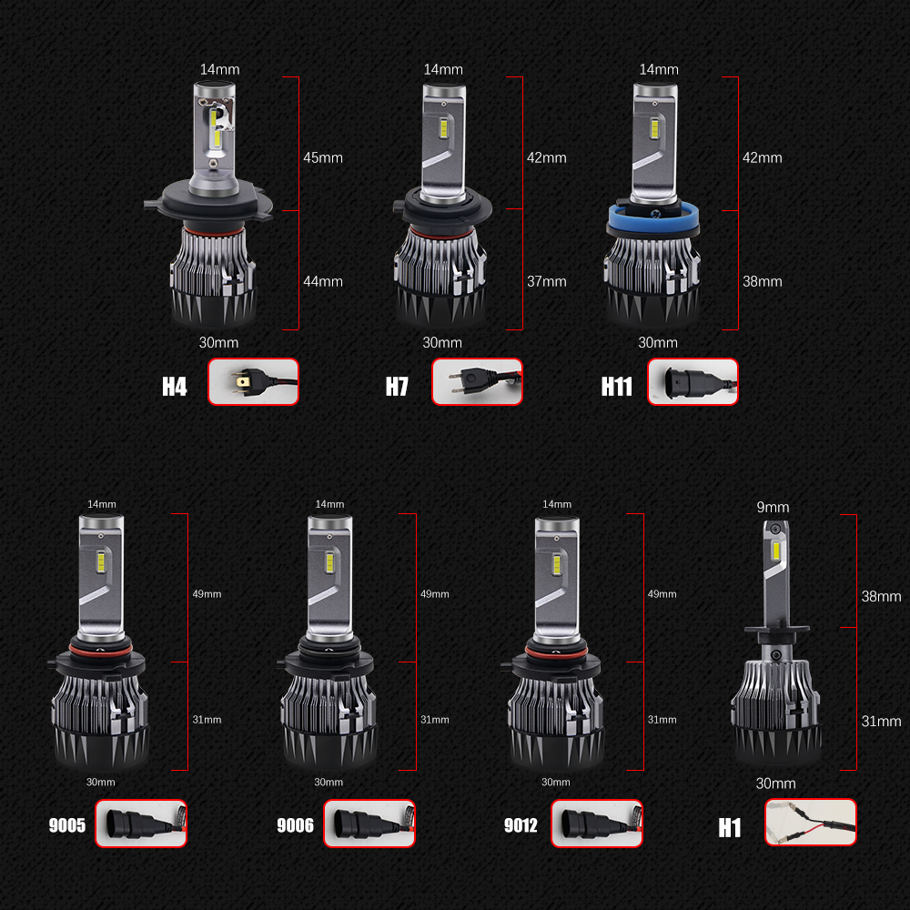 BraveWay Super LED Headlight H4 H7 H11 LED Lamps for Car 12V 9005 HB3 9006 HB4 9012 HIR2 H4 Led Bulbs for Auto Ice Bulb CSP Chip