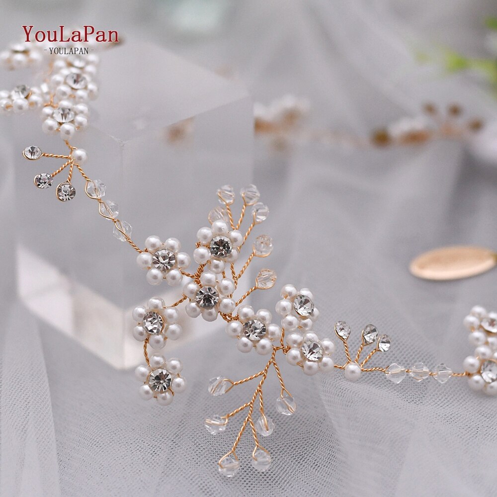 TOPQUEEN SH129 Goldene Hochzeit Kleider Gürtel Womens Perle Gürtel Kristall Braut Schärpe Hochzeit Gold Gürtel mit Perlen Dünne Braut Gürtel