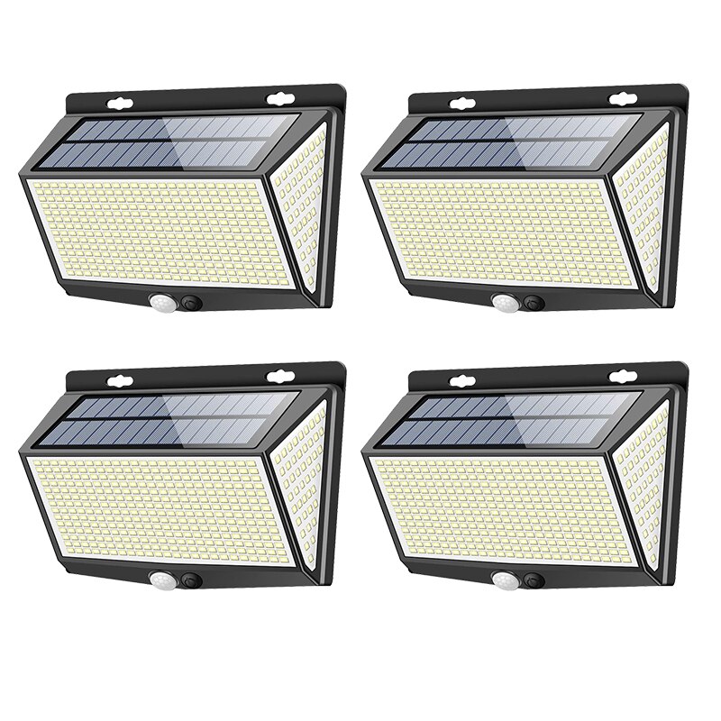 LITOM-Luz LED Solar para exteriores, luz resistente al agua IP65, con Sensor de movimiento PIR, gran angular de 468 °, tres modos de luz, para jardín, 270: 4 Packs