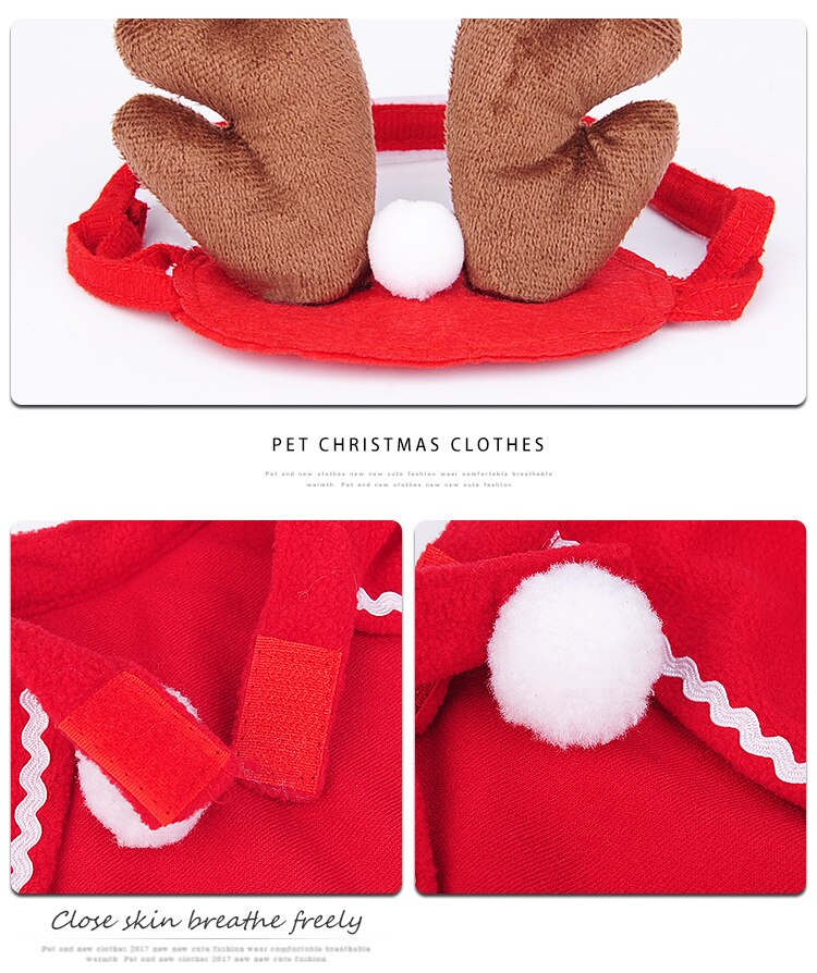 Efterår og vinter kæledyrstøj sødt mønster vinter rød frakke tørklæde hund transformation julekat tøj kappe