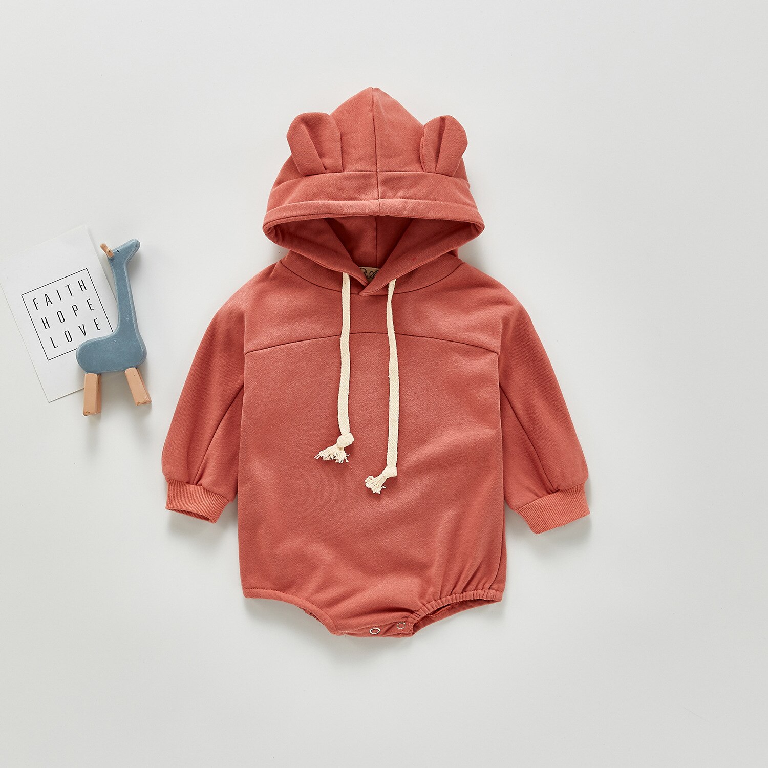 Monos con capucha de oso de dibujos animados para bebé, niños y chicas chicos niños, ropa de un Color, novedad primavera