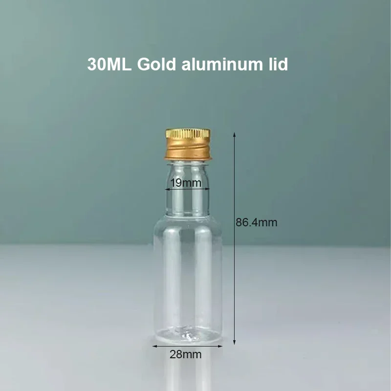 50st Plastic Mini Likeur Flesjes - 30ml-150ml - Leeg Draagbaar Herbruikbaar Drank Container: Lichtgrijs / 100ml