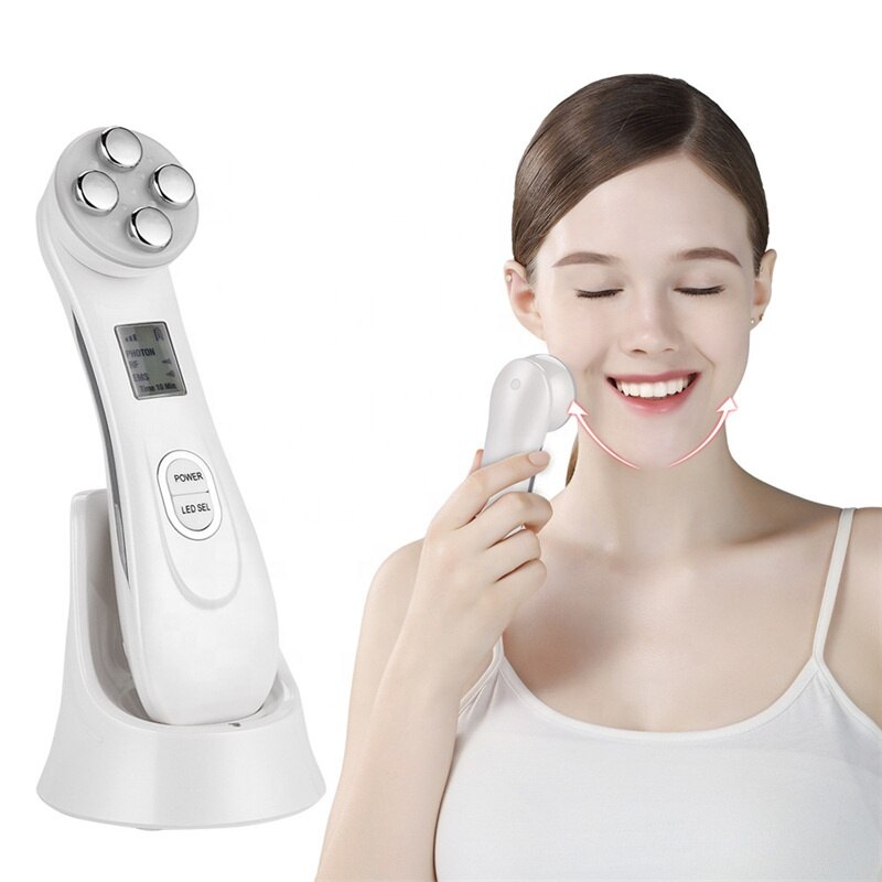 Led Licht Huidverstrakking Rf Ems Gezicht Photon Beauty Instrument Ems Rf Facial Rimpel Masker Therapie Verjonging Lifting Apparaat