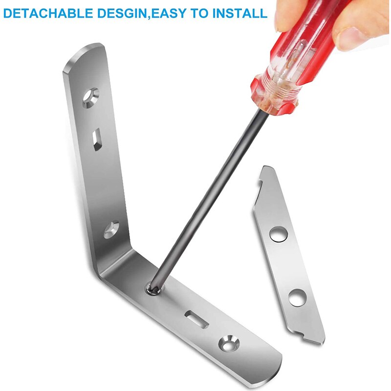 2 Stuks Wandmontage Plank Beugel 90 Graden Zware L Plank Beugels Rvs Ondersteuning Joint(155X250mm)