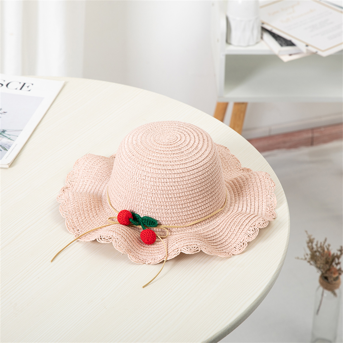 Summer Baby Flower Breathable Hat Straw Hat With Handbag Bags Kids Hat Boy Girls Sun Visor UV protection panama Hat gorras: green