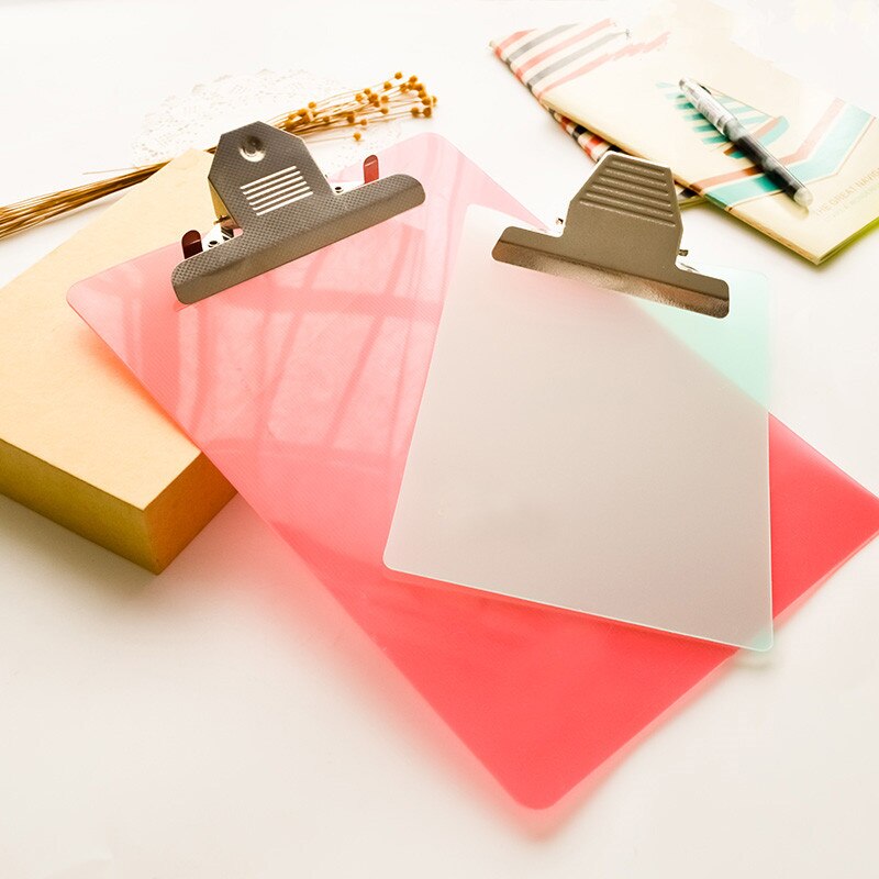 Transparent Plastic Clipboard Writing Board Note File Splint Bill Folder A4 A5 Document Holders Office Stationery Clamp Pad