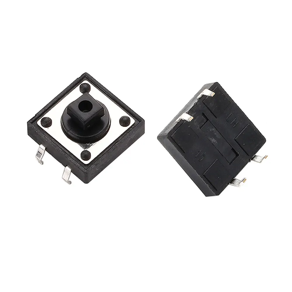 Tactile Push Button Switch Momentary 12*12*7.3MM Micro switch button with knob White Black Yellow Blue Red Kit 12x12x7.3mm: Brown