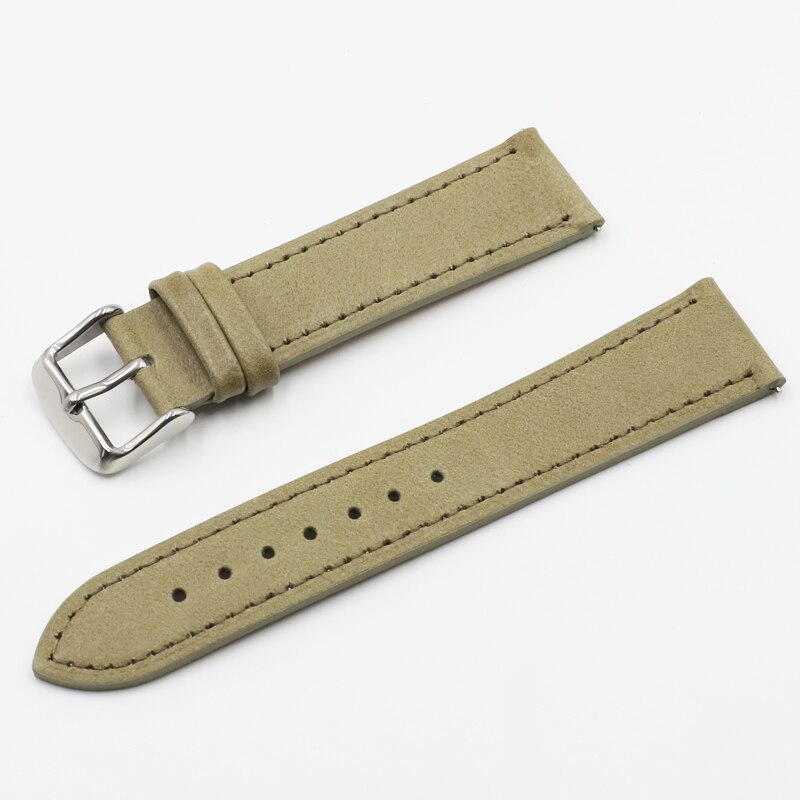 Retro Watch Strap Band 18mm 20mm 22mm 24mm Leather Watchbands Gray Black Brown Blue for Men Watch Accessories