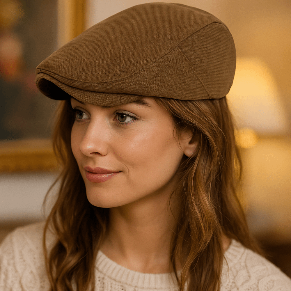 Hoed met gebogen rand Ademende pet Effen Vintage platte hoeden Comfortabele winddichte voorwaartse hoed Koud weer
