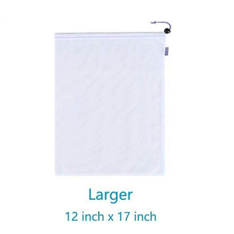Herbruikbare Polyester Fruit Groente Zakken Met Trekkoord Thuis Keuken Opslag Mesh Zakken Machine Wasbaar: L 30X43CM