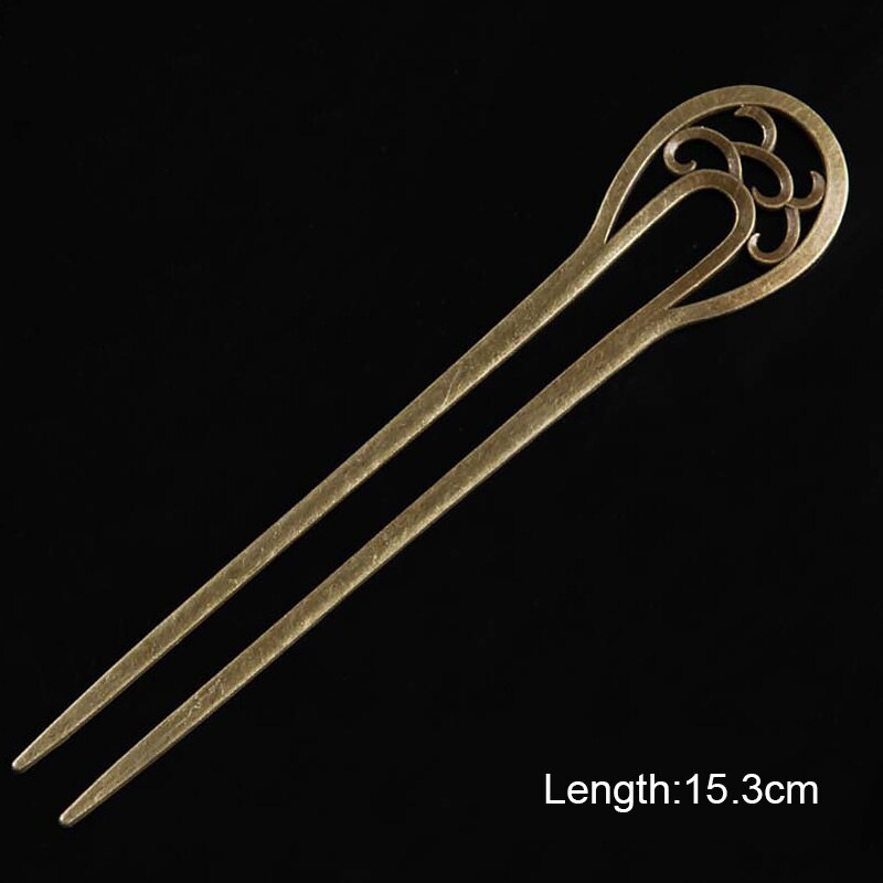 Metalen Haarspelden voor Vrouwen Etnische Haar Sieraden Vintage Bloemen Haar Stick Pick Accessoires vrouwelijke Brons Chinese Stijl Haarspelden