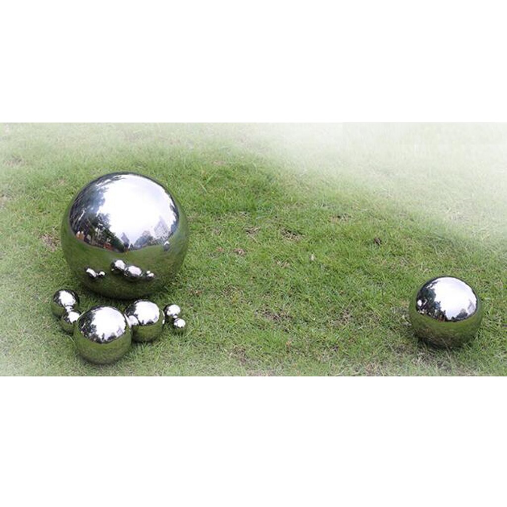 1pc Stainless Steel Mirror Polished Sphere Hollow Round Ball Garden Decor Ornament