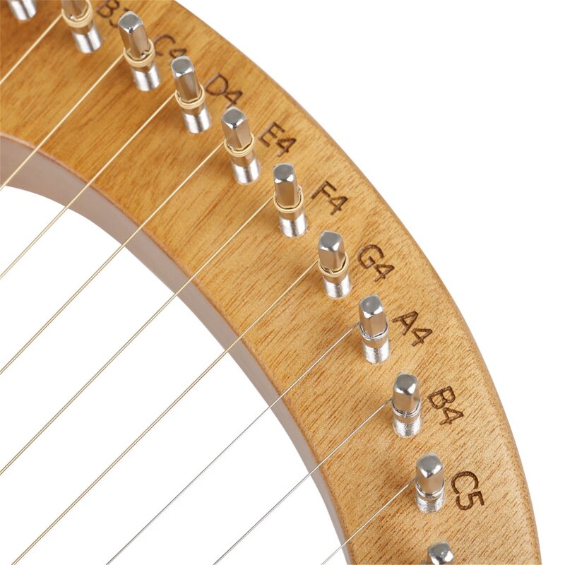 16-Tone Log Lier Draagbare Muziekinstrument Harp 16-Strings Massief Hout Fineer Lier Snaarinstrument
