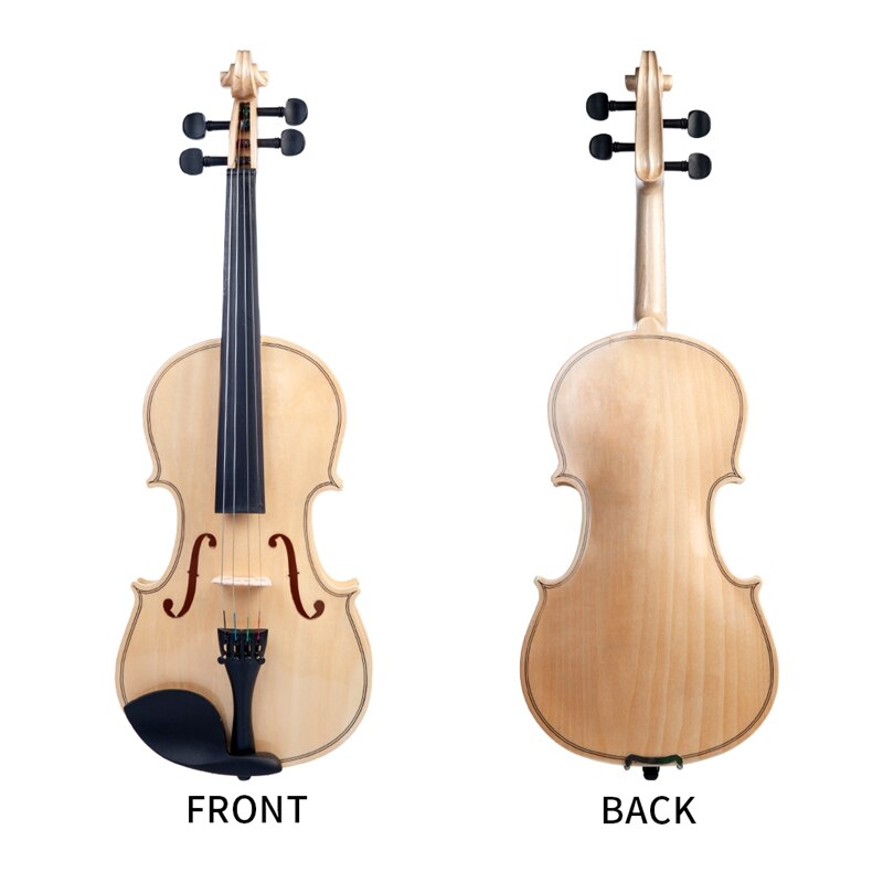 Akustisk violin voksenstuderende violin i fuld størrelse 4/4 violin glat poleret overflade violin bue boks sæt