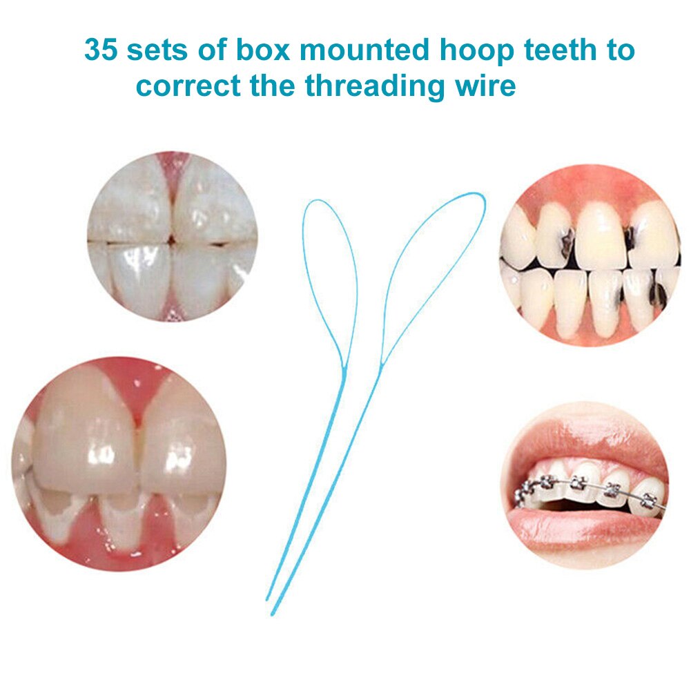 3packs 35pcs For Braces Bridges Hygienic Dental Tool High Strength Floss Threaders Tooth Nylon Orthodontic Fixation