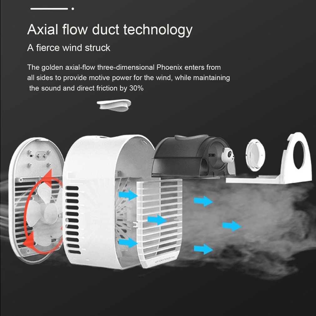 Cute Panda Humidifying Air Conditioning Fan Built-in 2000 MAh Battery Indoor Device Air Wet Condition Fan