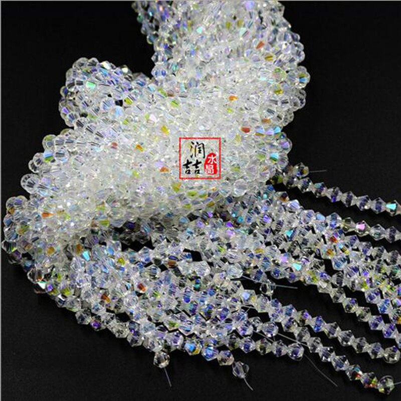 Commercio tutto'ingrosso 1000 pezzi squisito 3mm Bicone Austria perline di Cristallo per i Monili di marcatura collana & Del Braccialetto Bianco AB