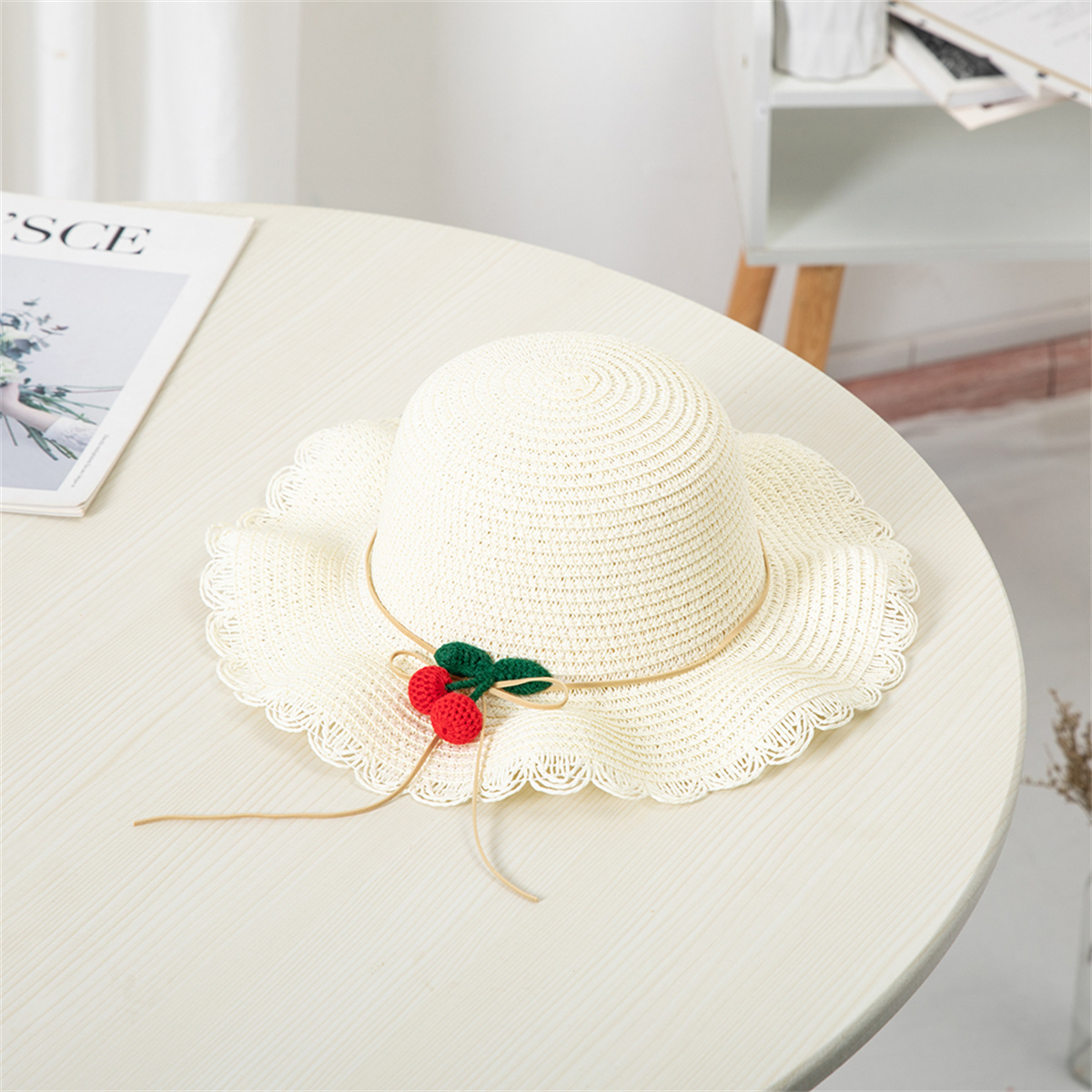 Summer Baby Flower Breathable Hat Straw Hat With Handbag Bags Kids Hat Boy Girls Sun Visor UV protection panama Hat gorras: WHITE