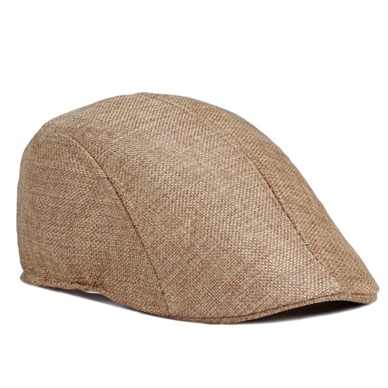 Summer Mesh Berets Hat For Men Solid Black White Breathable Newsboy Cap Women Retro Painter Cap Thin Flat Herringbone Hat Boina: Khaki
