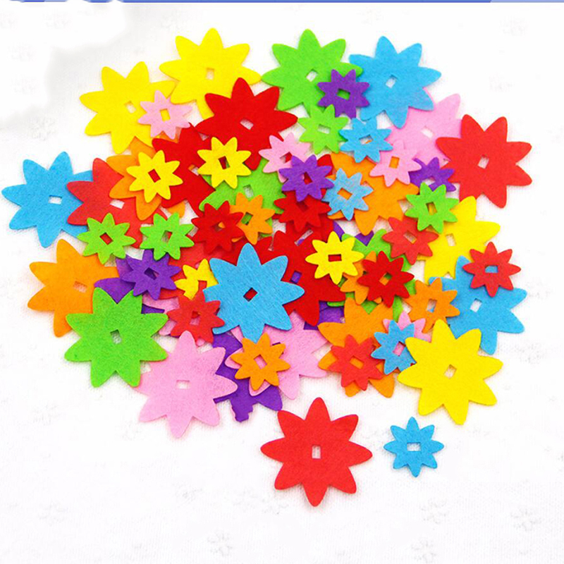 Manualidades de fieltro DIY para niños, apliques de corte de flores y pétalos de fieltro para álbum de recortes, decoración del hogar, accesorios de costura, paquete DIY para niños: 2015983