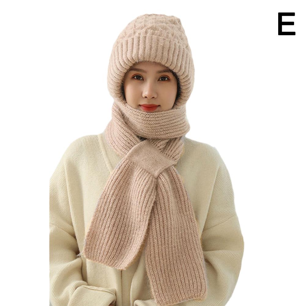 Gorro de punto para invierno, conjunto de bufanda a prueba de frío, bufanda con protección para los oídos, gorros cálidos para niñas, gorros para ciclismo a prueba de viento para mujer, gorros para exteriores: Rojo