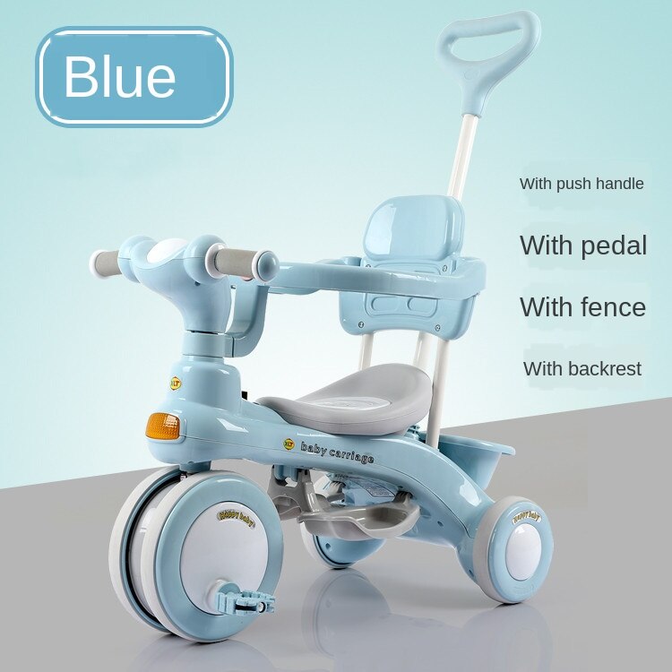 Baby Driewieler Pedaal Fiets 1-3 Jaar Oude Kinderen Rit Op Auto Lopen Tool Drie Wiel Fiets Baby Kinderwagen met Muziek Licht: L
