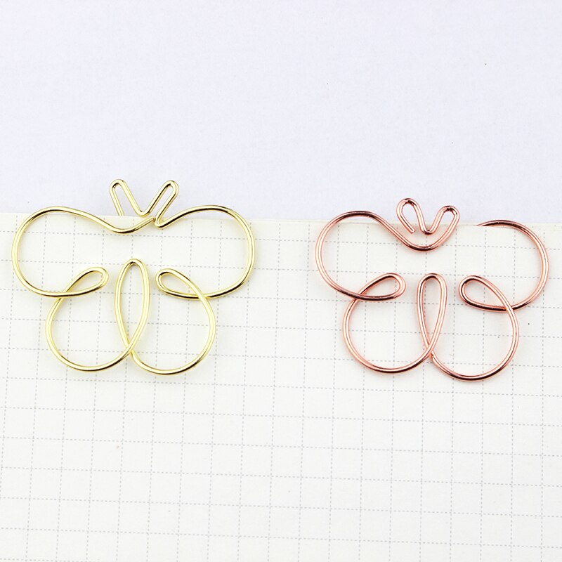Pince à papier en forme de papillon Rose or, Mini épingle mignonne, épingle créative, accessoires de Table de bureau, Clips métalliques pour planificateur
