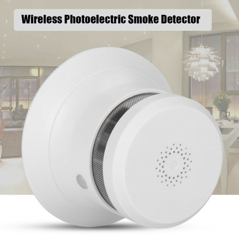 Wireless Photoelectric Smoke Detector Fire Alarm Sensor System Cordless Optical Acoustic Alarm Home Security