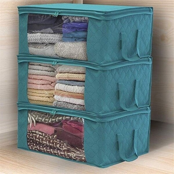 Tøj tæppe quilt skabsboks organisation tøj garderobe organizer taske 1 stk taske hjemme foldbar opbevaring