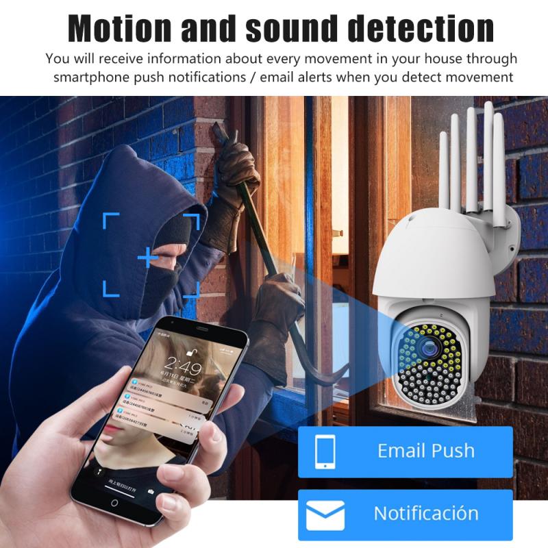 1080P PTZ Wifi IP Camera Outdoor 4X Digital Zoom AI Human Detect Wireless Camera H.264 Audio 2MP Security CCTV Camera IR Cam