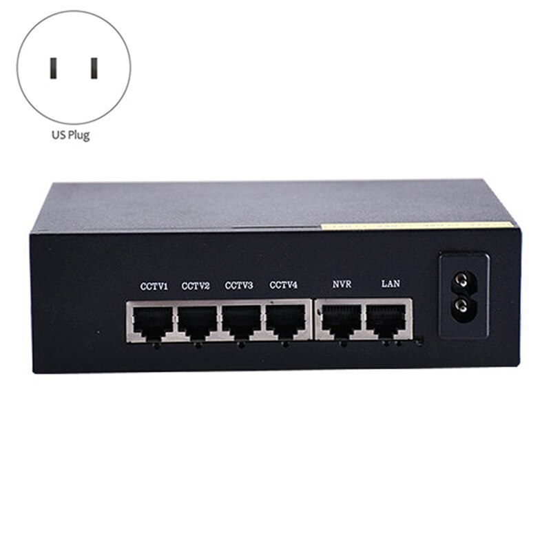 Standaard 6-Poort 100M Poe Switch Netwerk Kabel Splitter 4 + 2 Monitoring Switch