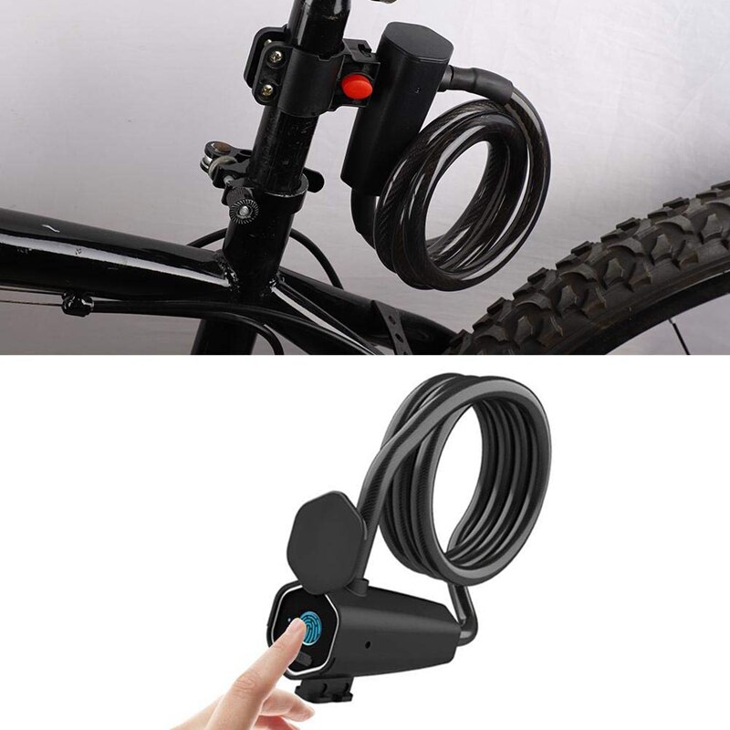 W16 Bluetooth Steel Rope Fingerprint Lock Anti-Theft Anti-Shear Motorcycle Electric Car Glass Door Wire Electronic Lock Ring Rin