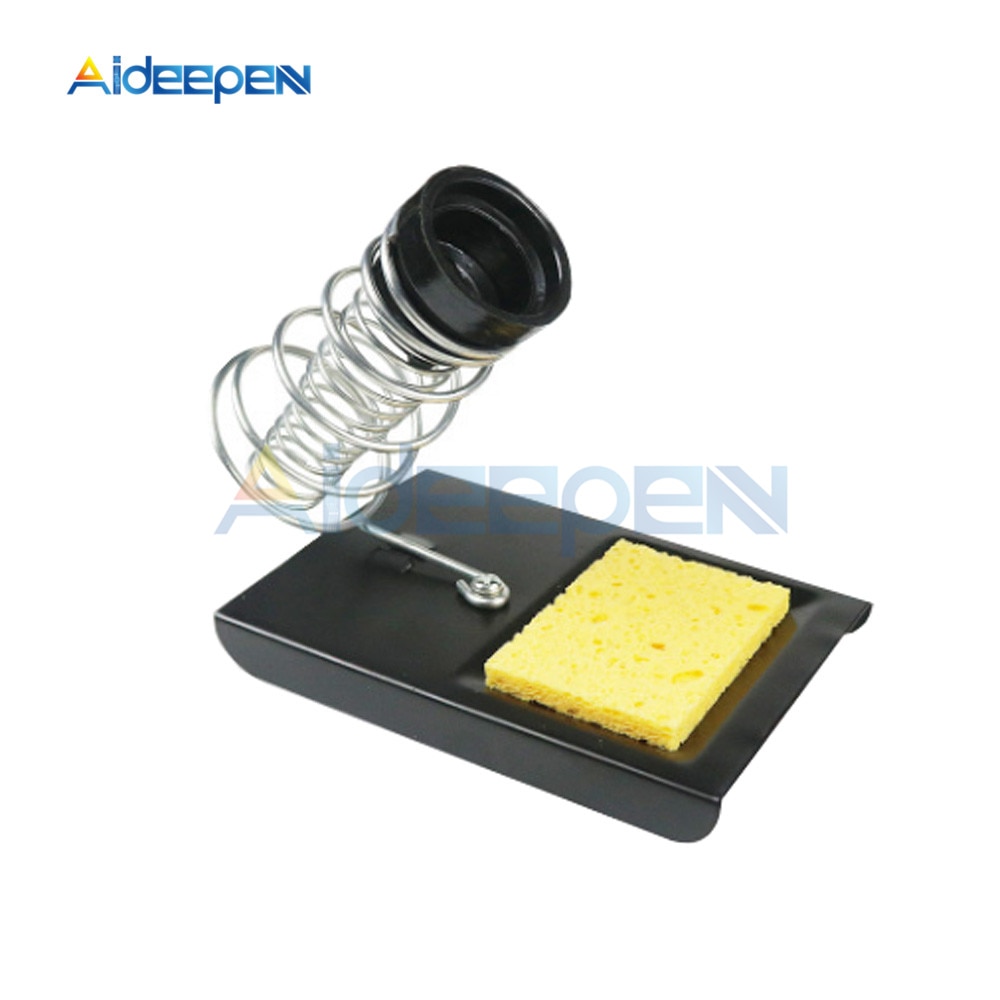 Soporte de soldadura de hierro Universal, resorte de Base de Metal para soldar, soporte de hierro, Base protectora de seguridad + esponja para soldador