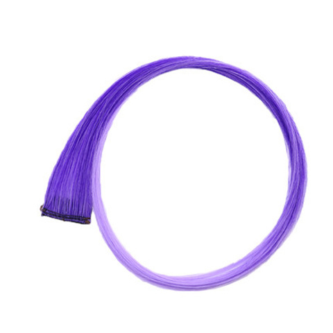 Extension synthétique longue lisse 20 pouces-Sallyhair | Postiche à pince une pièce rose jaune bleu violet pour femmes: Ombre purple