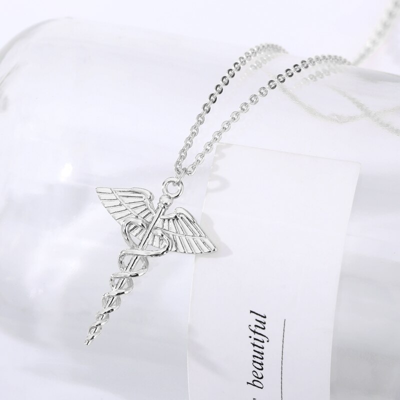 Frrigem Urnketting voor as, 925 sterling zilver, kogel gedenkteken crematie- sieraden voor mannen, Caduceus Engel Ketting Hanger Bescherming Sieraden Gift