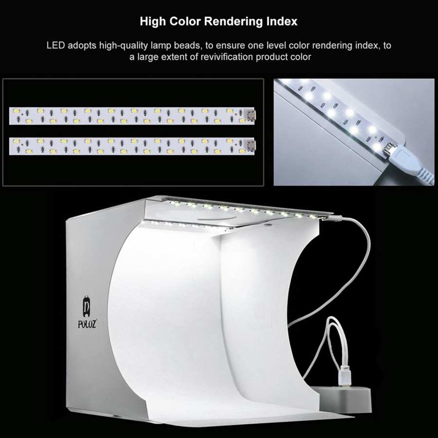 Puluz draagbare opvouwbare mini studio fotografie lichtbak tent kit met 6 kleuren achtergronden lichtkamer box mini fotografie box