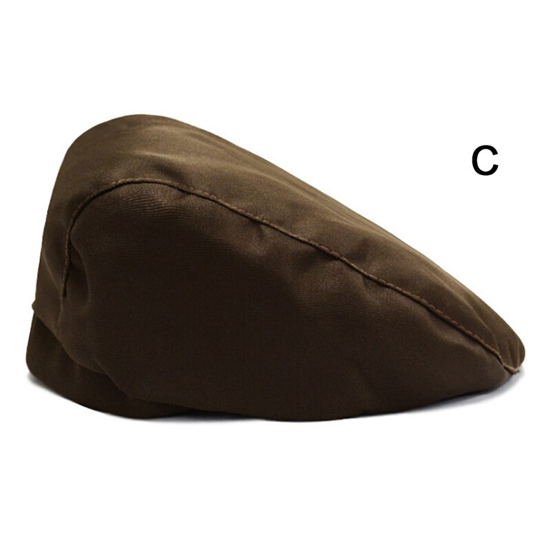 Boina de algodón para hombre, gorro plano para vendedor de periódicos, conductor, café, restaurante, camarero, cocina, accesorios de ropa de trabajo, sombrero informal de dibujos animados: C
