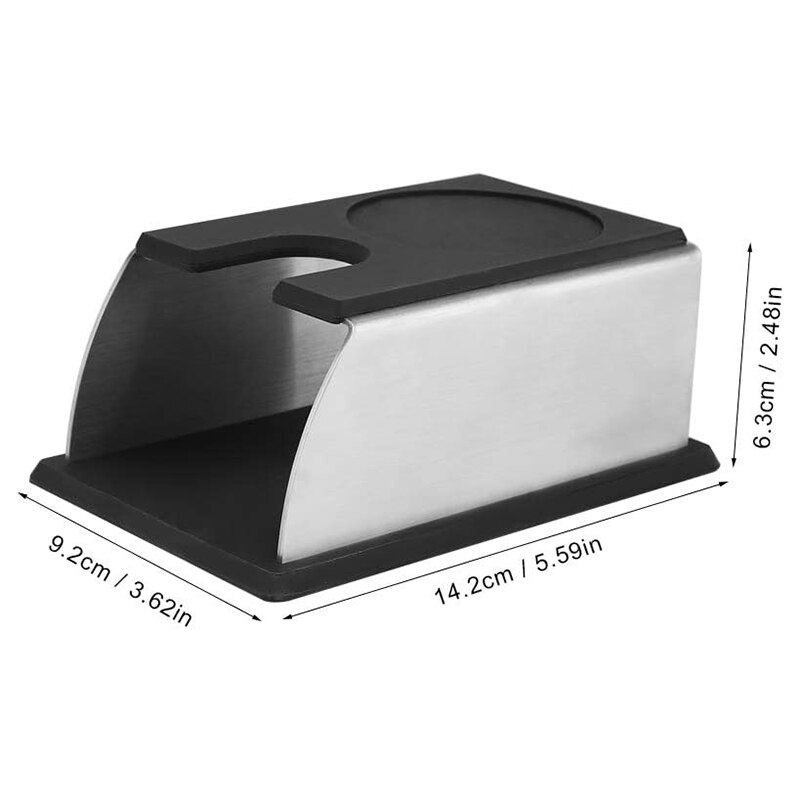 Upors praktisk kaffestamper stativ rustfritt stål kaffestamperholder gjenbrukbar silikon tamping matt durabl kaffetrakter verktøy