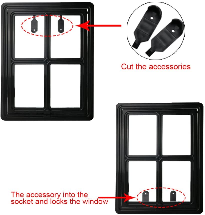 Plastic Pet Door for Screen Door Protector Dog Sliding Screen Doggy Door with Flap Automatic Close Lockable Cat Door Screen Gate