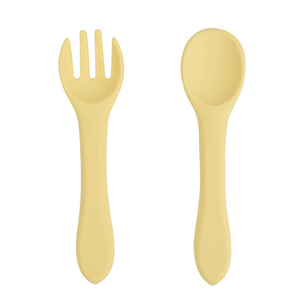 Cuchara de silicona para bebé, tenedor de silicona de grado alimenticio, vajilla de alimentación para niños de 0 a 3 años: Y11
