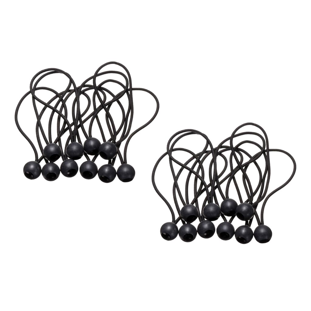 20 stuks Elastische Tent Tarp Fix Cords Zwarte Luifel Banner Ties Bal Bungee Vaststelling Riem