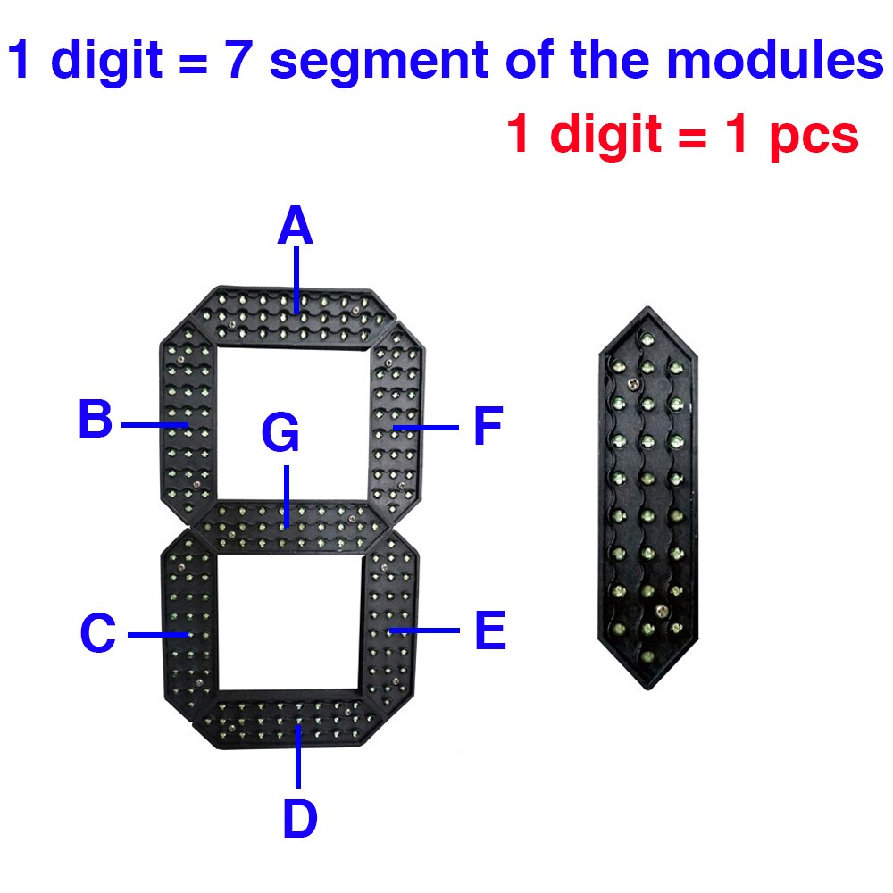 12 ''Inch 7 Segment Module Led Display Digitale Prijs Display Rood/Groen/Geel/wit/Blauw Kleur