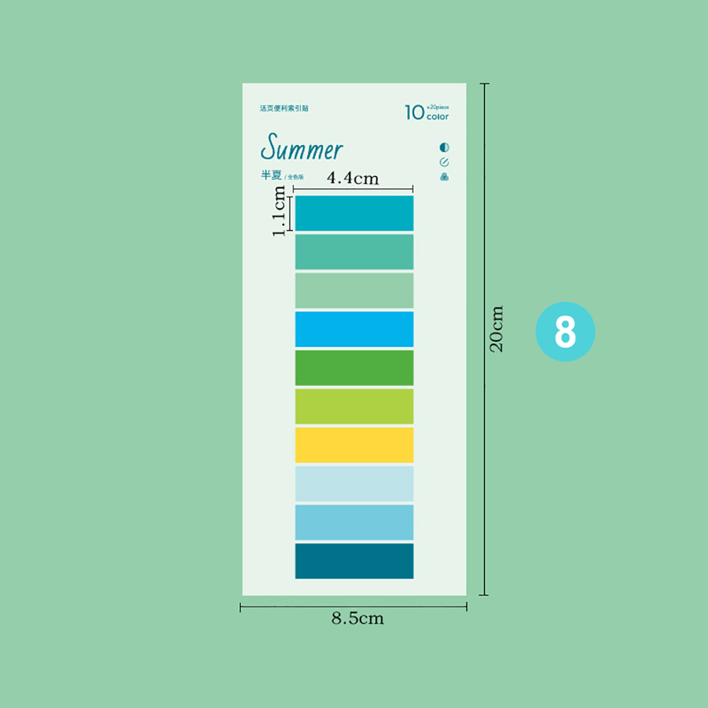 200 Sheets Colorful Sticky Notes Index Stickers Planning Reminder Memo Pad Bookmarks Notepads School Office Stationery: Yellow